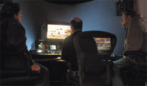 Colin Moore works through our final color grading at Technicolor in Toronto