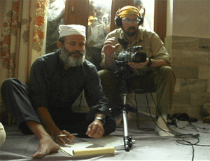 Me (r) filming interviews in the Punjab, about nine years ago!